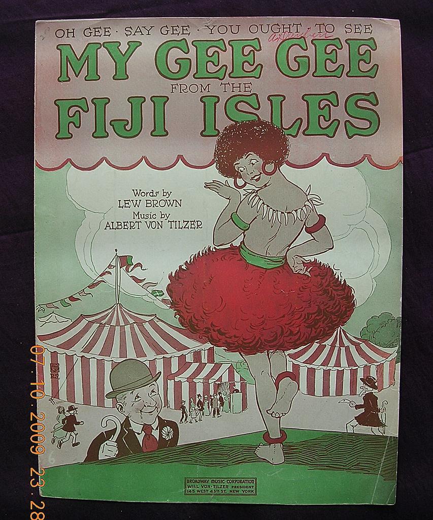 Vintage Sheet Music "My Gee Gee From The Fiji Isles" Vintage Sheet Music "My Gee Gee From The Fiji Isles"