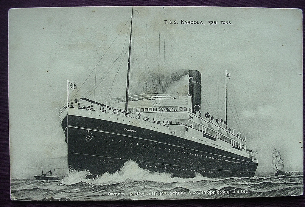 McIlwraith, McEacharn & C 'T.S.S. Karoola' Vintage Souvenir Postcard McIlwraith, McEacharn & C 'T.S.S. Karoola' Vintage Souvenir Postcard