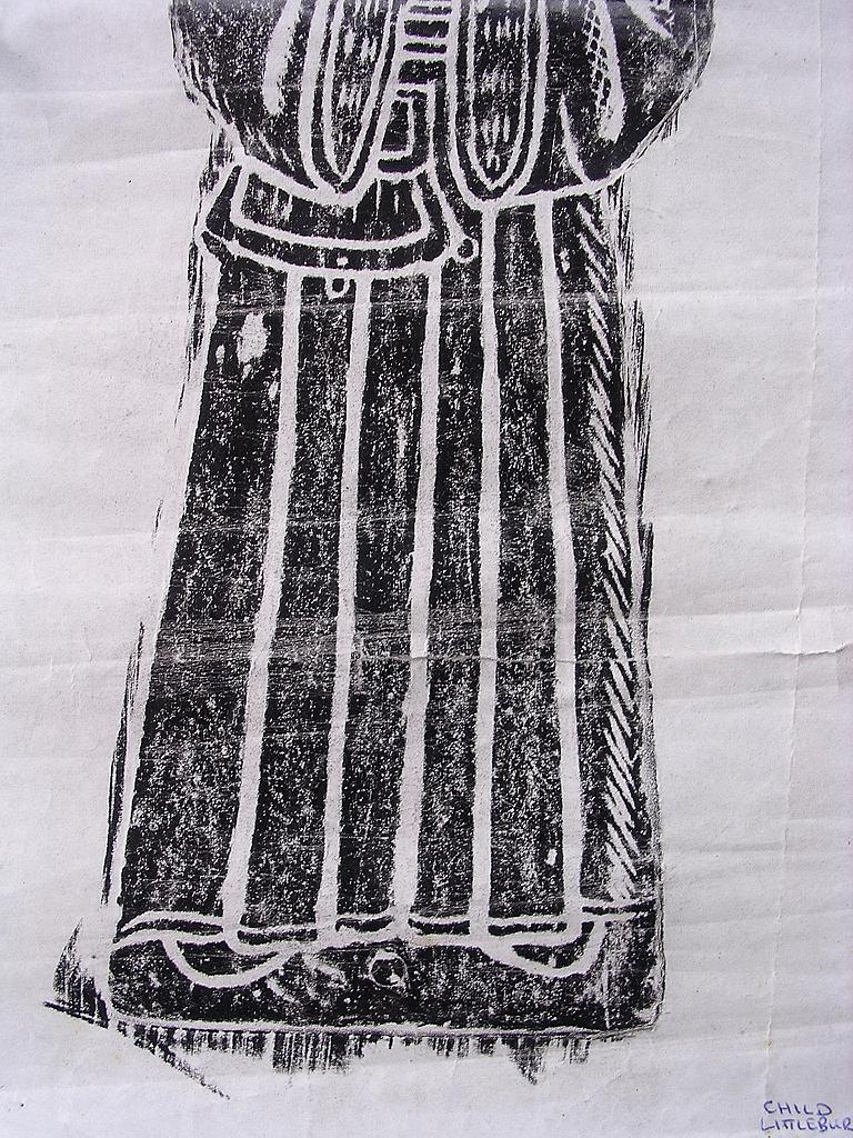 Vintage Brass Rubbing Of A Child Interred In The Church At Littlebury - Essex Vintage Brass Rubbing Of A Child Interred In The Church At Littlebury - Essex