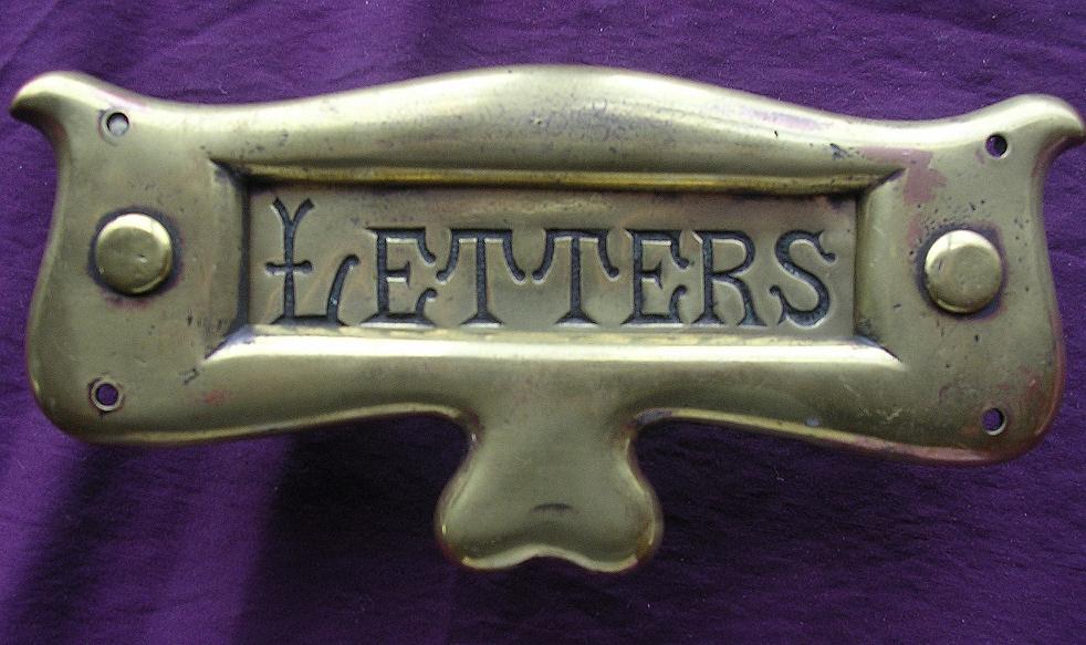 Brass Victorian ART NOUVEAU Letter Slot For Entrance Door Brass Victorian ART NOUVEAU Letter Slot For Entrance Door