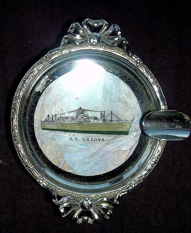 S.S. ORSOVA - Orient Line - Souvenir Butterfly Wings Ashtray S.S. ORSOVA - Orient Line - Souvenir Butterfly Wings Ashtray
