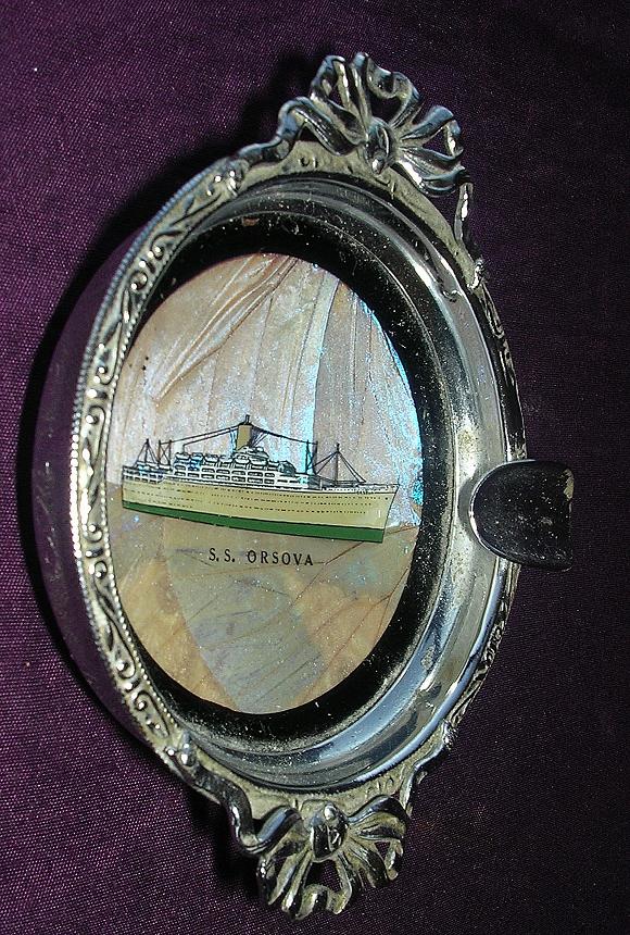 S.S. ORSOVA - Orient Line - Souvenir Butterfly Wings Ashtray S.S. ORSOVA - Orient Line - Souvenir Butterfly Wings Ashtray