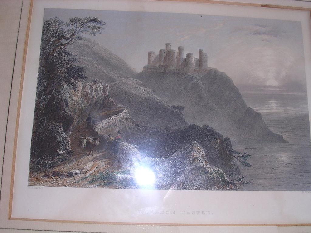 Victorian Hand Coloured Steel Engraving 'HARLECH CASTLE' Circa 1840 Victorian Hand Coloured Steel Engraving 'HARLECH CASTLE' Circa 1840