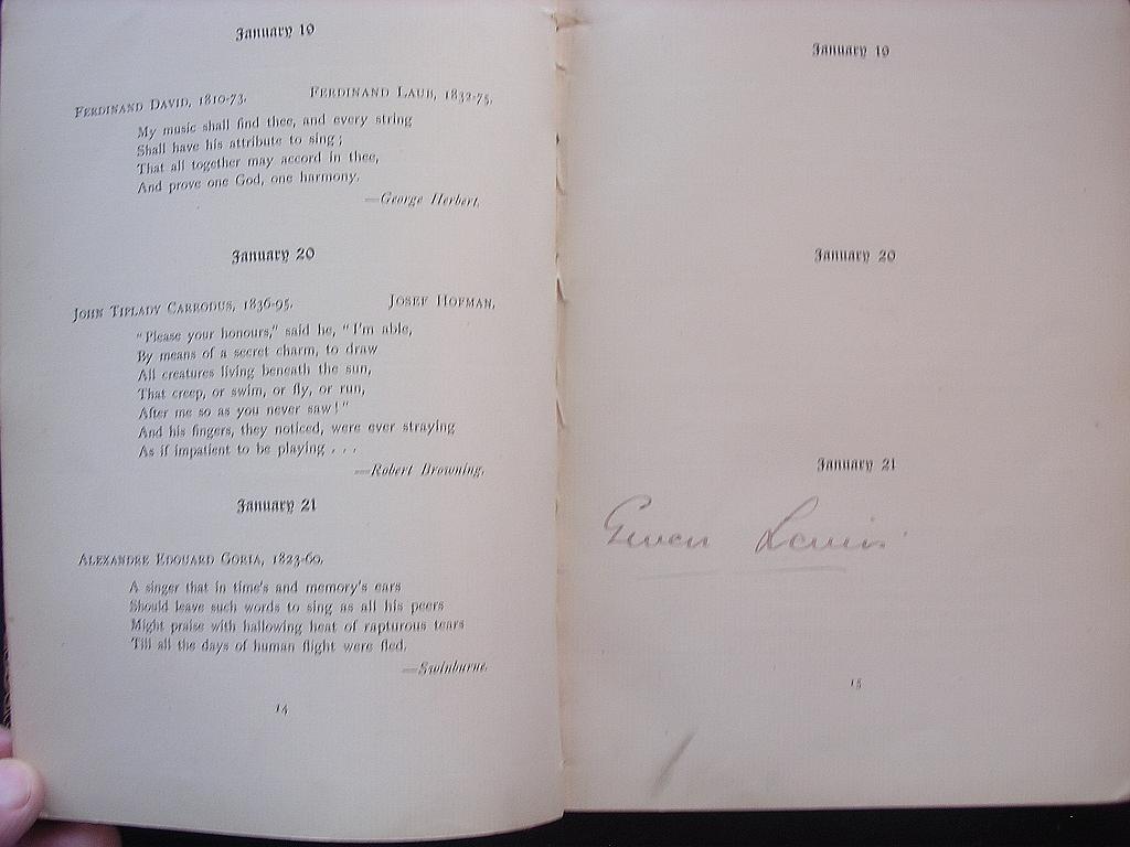 The Music Of The Poets " A Musician's Birthday Book" The Music Of The Poets " A Musician's Birthday Book"