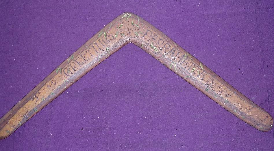 Rare FRANK DONNELLAN 1921 Carved Presentation Boomerang Rare FRANK DONNELLAN 1921 Carved Presentation Boomerang
