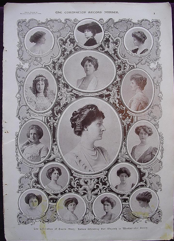 Coronation Of King George V & Queen Mary - Plate 11 The Coronation Of Queen Mary - Ladies Attending Her Majesty In Westminster Abbey Coronation Of King George V & Queen Mary - Plate 11 The Coronation Of Queen Mary - Ladies Attending Her Majesty In Westminster Abbey
