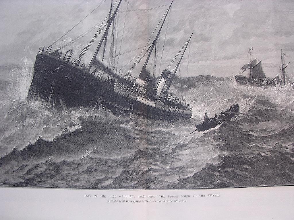 'Loss Of The CLAN MACDUFF: Boat From The UPUPA Going To The Rescue' - Illustrated London News Nov. 5 1881 'Loss Of The CLAN MACDUFF: Boat From The UPUPA Going To The Rescue' - Illustrated London News Nov. 5 1881