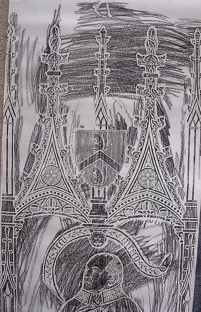Beautifully Detailed Brass Rubbing Of Thomas Carlton Skarratt - Vicar Of Kemling Beautifully Detailed Brass Rubbing Of Thomas Carlton Skarratt - Vicar Of Kemling