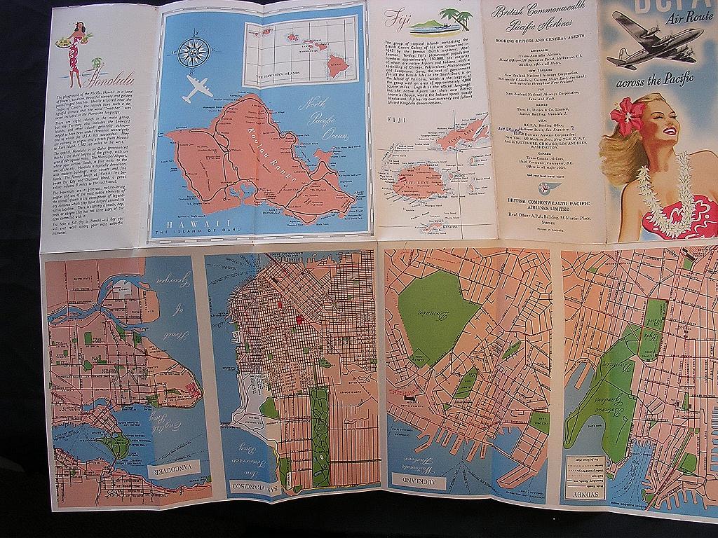 Vintage Airlines Pamphlet 'The BCPA Air Route Across The Pacific' Vintage Airlines Pamphlet 'The BCPA Air Route Across The Pacific'