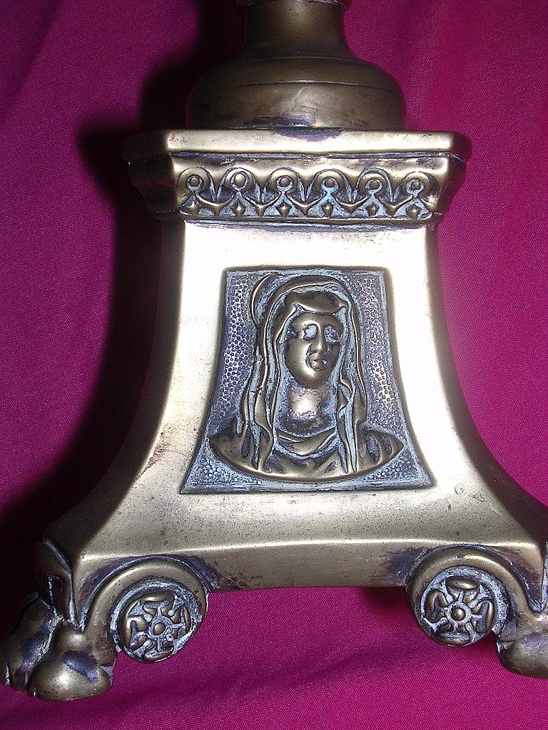 Pair Of Beautiful Church Altar Candle Sticks Circa 1850 -1880 Pair Of Beautiful Church Altar Candle Sticks Circa 1850 -1880