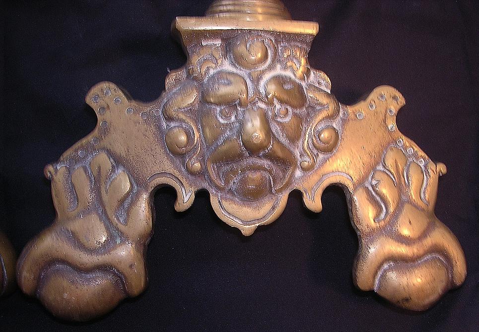 Massive Ornate Victorian Brass Andirons Massive Ornate Victorian Brass Andirons