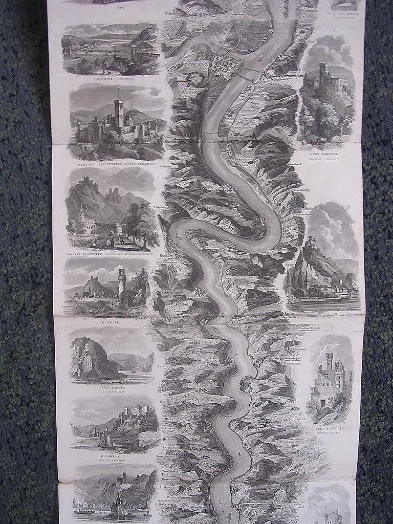 Fantastic Victorian Era 'Panorama des Rheins' Ornate Fold-out of The Rhine River Fantastic Victorian Era 'Panorama des Rheins' Ornate Fold-out of The Rhine River