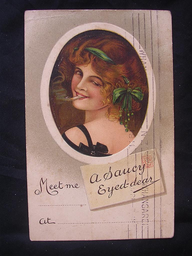 Stunning Old 1911 Postcard 'A Saucy Eyed-Dear" Stunning Old 1911 Postcard 'A Saucy Eyed-Dear"