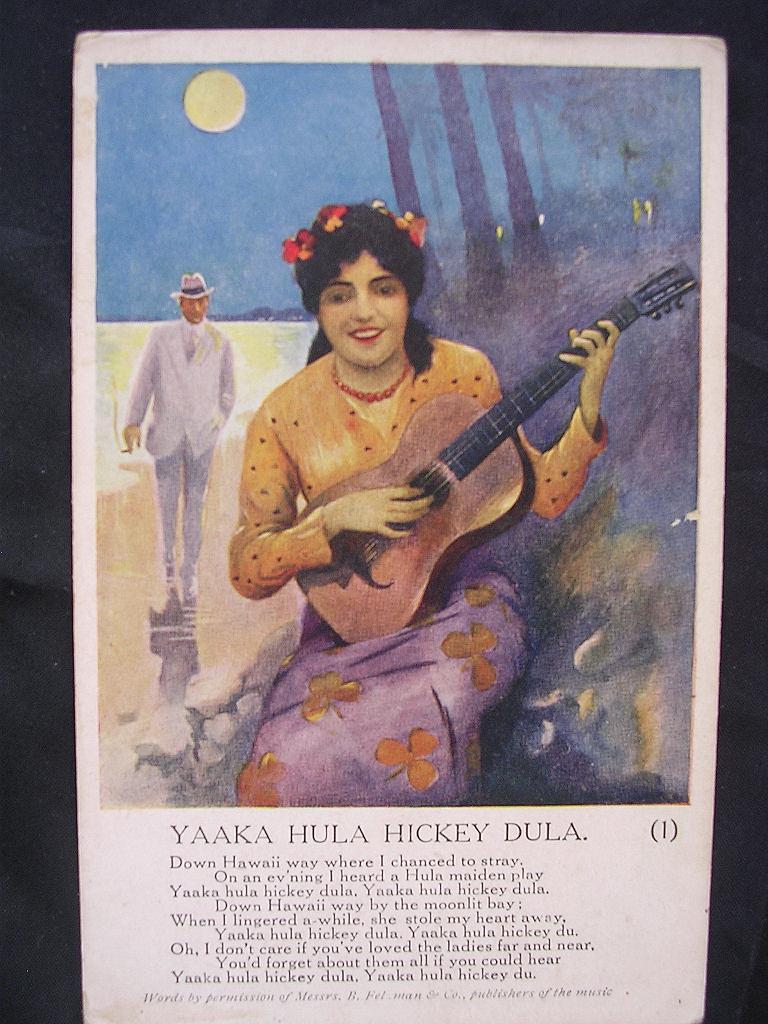 A Pair of Rare Early 1900's HAWAIIAN HULA Inspired Cards A Pair of Rare Early 1900's HAWAIIAN HULA Inspired Cards