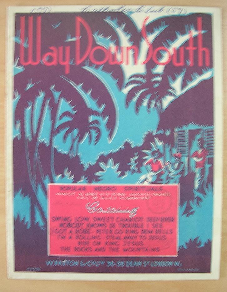 BLACK Americana Sheet Music ' Way Down South' BLACK Americana Sheet Music ' Way Down South'
