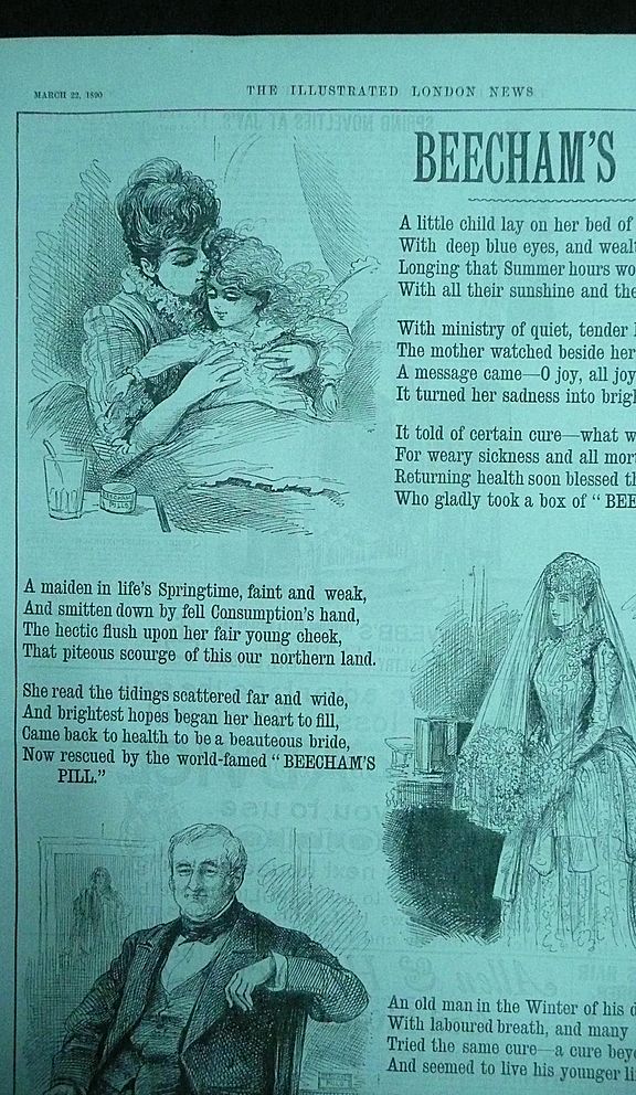 BEECHAMS PILLS - Original Full Page Advert Illustrated London News March 1890 BEECHAMS PILLS - Original Full Page Advert Illustrated London News March 1890