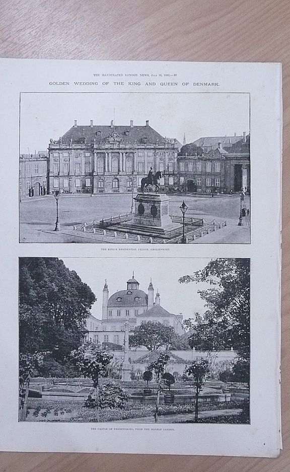 Three Full Pages of The Golden Wedding of The King & Queen of Denmark 1892 Three Full Pages of The Golden Wedding of The King & Queen of Denmark 1892