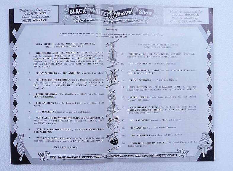 BLACK & WHITE Minstrel Show Program 1963 BLACK & WHITE Minstrel Show Program 1963