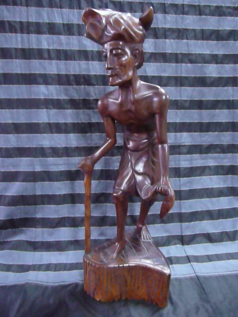 Fabulous Balinese Figurine Hand-Carved From A Single Block of Hardwood Fabulous Balinese Figurine Hand-Carved From A Single Block of Hardwood