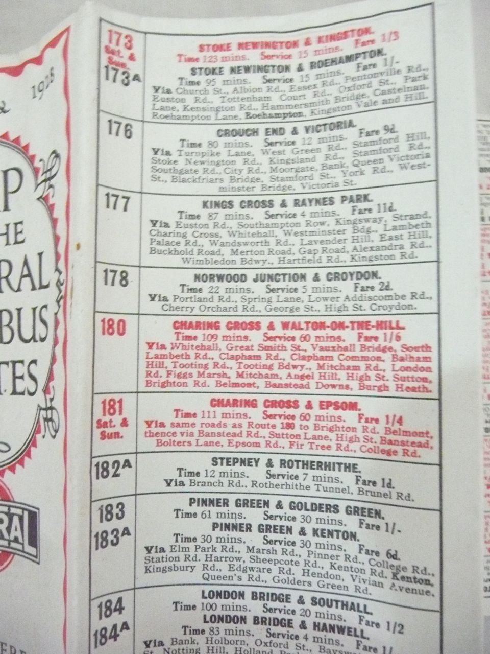 1928 London General Omnibus Company No.4 Route Map 1928 London General Omnibus Company No.4 Route Map