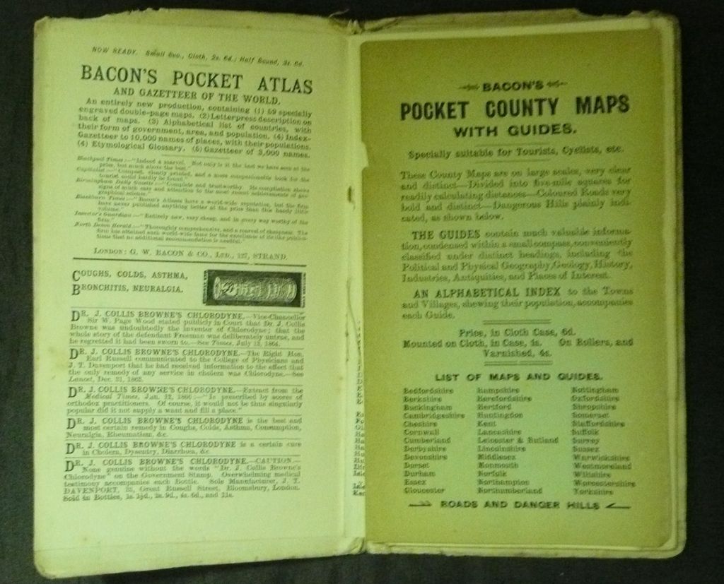 1892 "Bacon's "DORSET Country Map & Guide 1892 "Bacon's "DORSET Country Map & Guide