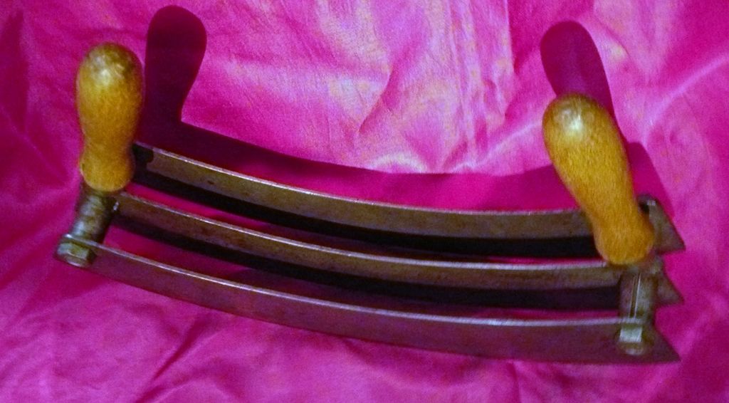 Large Vintage Three Bladed Herb Chopper / Mezzaluna Large Vintage Three Bladed Herb Chopper / Mezzaluna