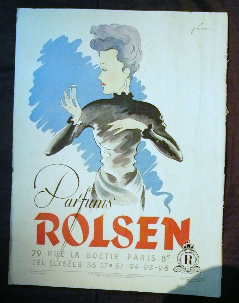 ORIGINAL "ROISEN PARFUMS" Advert From L ' Illustration French Magazine 1947 ORIGINAL "ROISEN PARFUMS" Advert From L ' Illustration French Magazine 1947