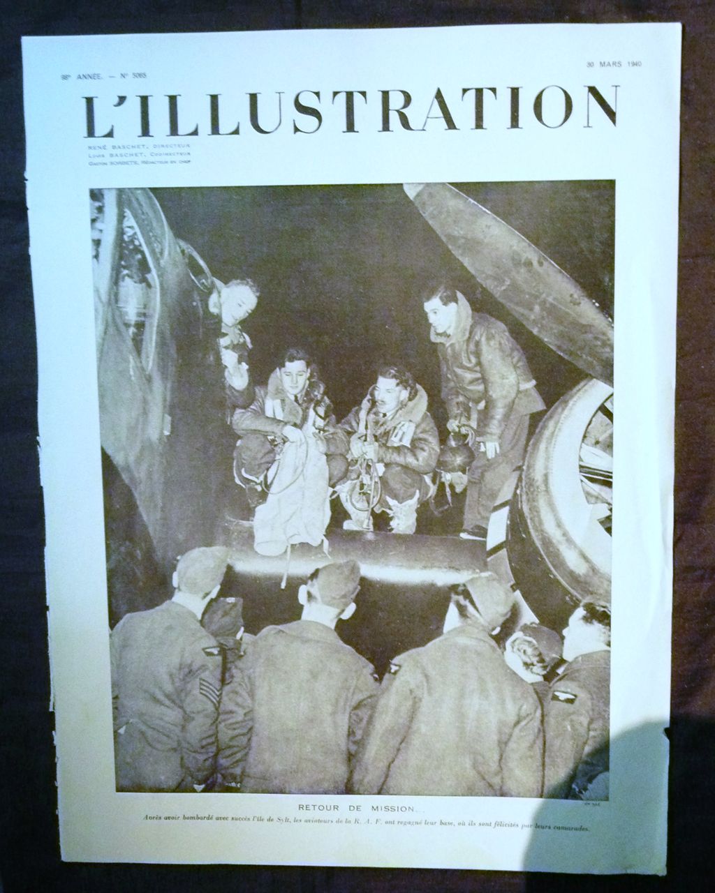 ORIGINAL "R.A.F. FEATURE PAGE' From L ' Illustration French Magazine March 1940 ORIGINAL "R.A.F. FEATURE PAGE' From L ' Illustration French Magazine March 1940