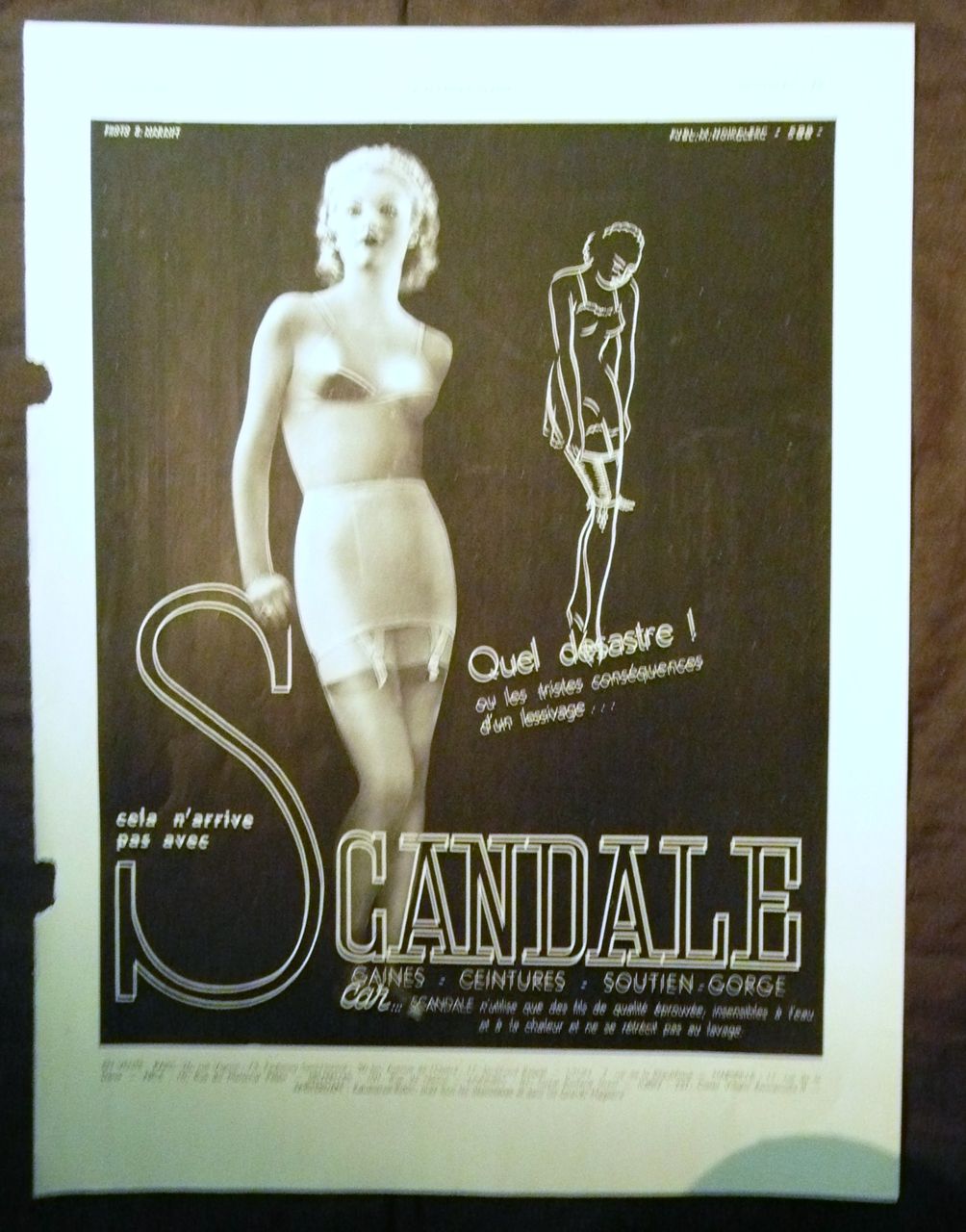 ORIGINAL "SCANDALE" Advert From L ' Illustration French Magazine March 1938 ORIGINAL "SCANDALE" Advert From L ' Illustration French Magazine March 1938