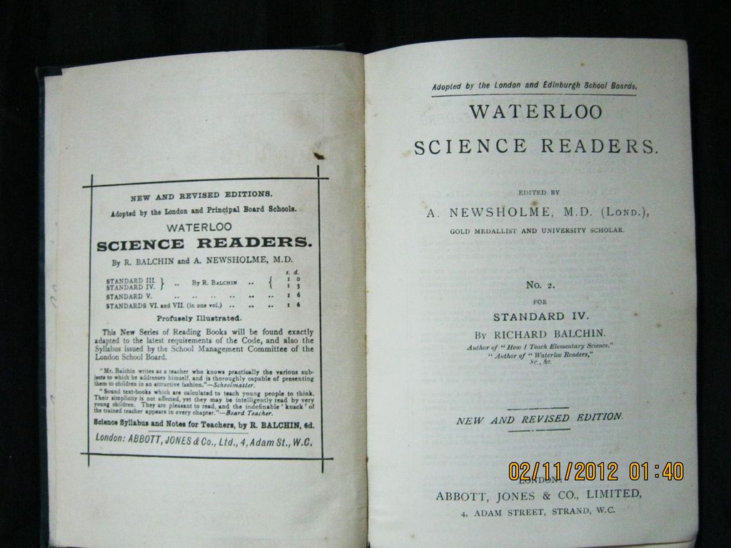 WATERLOO Science Reader 1893 WATERLOO Science Reader 1893