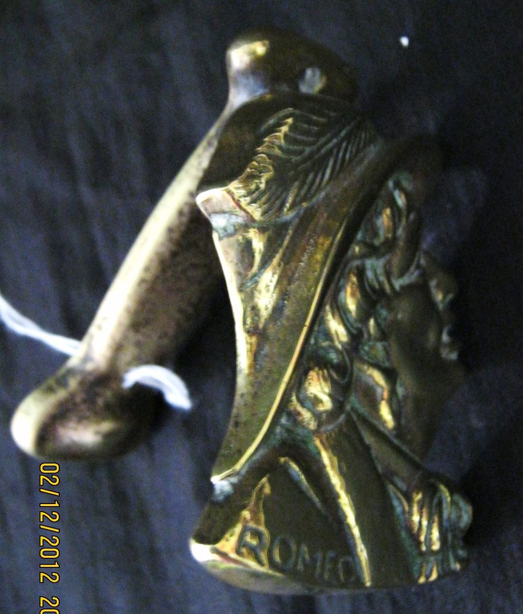 Old 'ROMEO' Brass Door Knocker Circa 1910 Old 'ROMEO' Brass Door Knocker Circa 1910