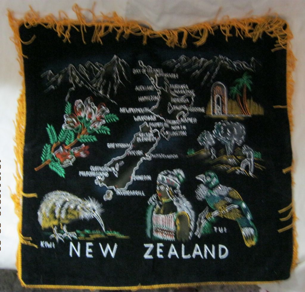 Retro New Zealand Tourism Cushion Cover - Circa 1970's Retro New Zealand Tourism Cushion Cover - Circa 1970's