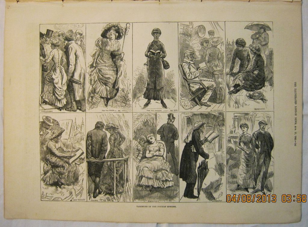 Varieties of The Tourist Species - Illustrated London News 1883 Varieties of The Tourist Species - Illustrated London News 1883