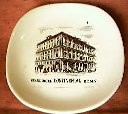 Grand Hotel Continental Roma Advertising Ashtray Grand Hotel Continental Roma Advertising Ashtray
