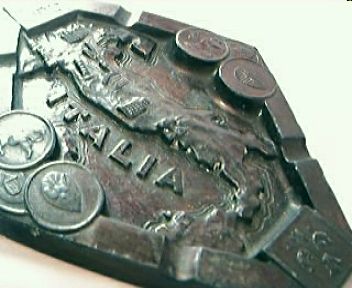 Old Italian Metal Souvenir Ashtray Old Italian Metal Souvenir Ashtray