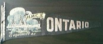 Vintage WW11 Era Pennant of HMCS ONTARIO Vintage WW11 Era Pennant of HMCS ONTARIO
