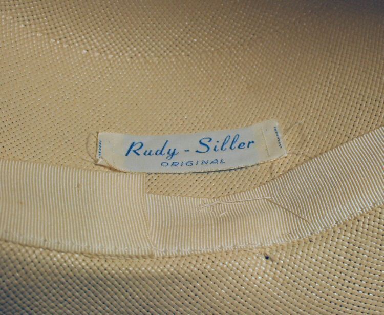 Beautiful 40s Wide Brim Straw Hat with Blue Flowers Beautiful 40s Wide Brim Straw Hat with Blue Flowers