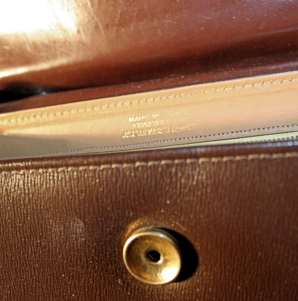 70's Kelly Bag Brown Leather Jordan Marsh Purse Made in France 70's Kelly Bag Brown Leather Jordan Marsh Purse Made in France