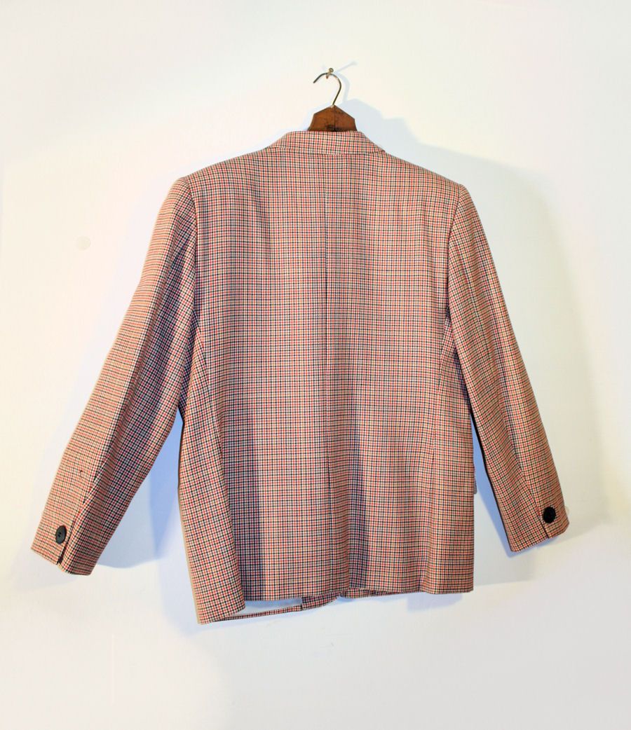 80's Burberry's Red Black Hounds Tooth Men's Jacket M 80's Burberry's Red Black Hounds Tooth Men's Jacket M