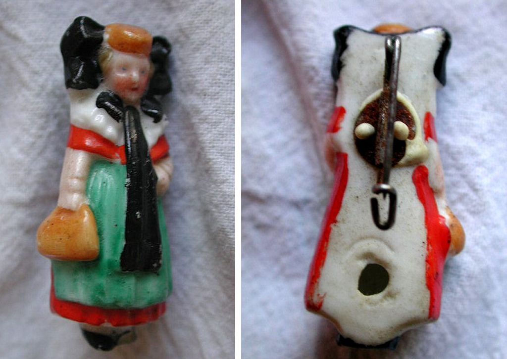 Charming 30's Dutch Girl China Brooch Pin Charming 30's Dutch Girl China Brooch Pin