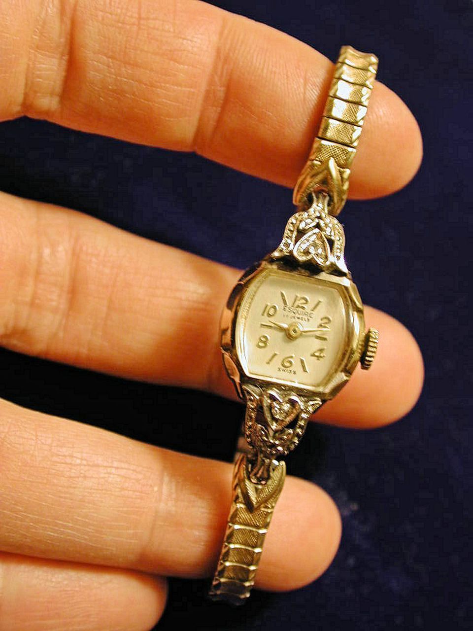 Vintage 50's Esquire 10K RGP Wrist Watch with 2 Diamonds Vintage 50's Esquire 10K RGP Wrist Watch with 2 Diamonds