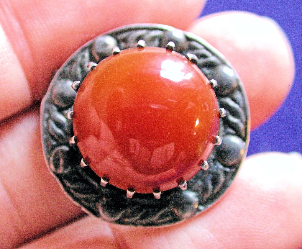 Victorian Sterling Carnelian Brooch Scottish Hallmarks Victorian Sterling Carnelian Brooch Scottish Hallmarks
