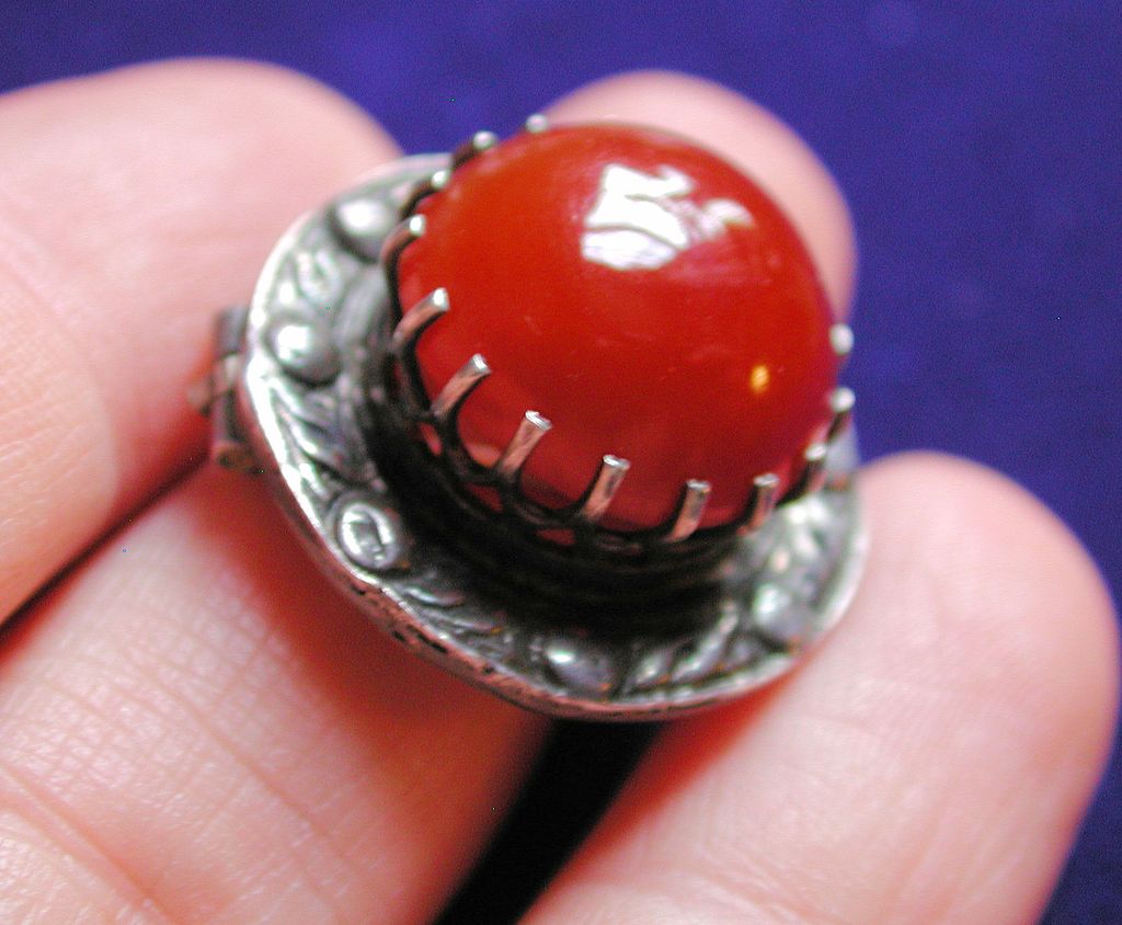 Victorian Sterling Carnelian Brooch Scottish Hallmarks Victorian Sterling Carnelian Brooch Scottish Hallmarks