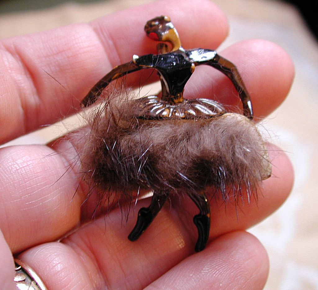 50's African American Ballerina Brooch with Real Mink Fur Skirt 50's African American Ballerina Brooch with Real Mink Fur Skirt