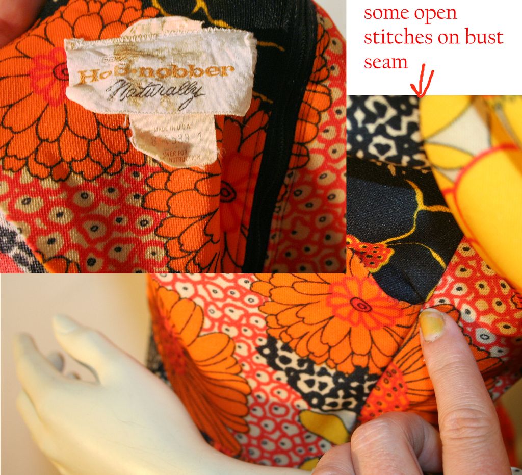 Flower Power 70's Orange Black Floral Maxi Dress S Flower Power 70's Orange Black Floral Maxi Dress S