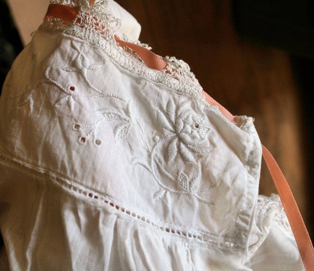 Victorian Camisole Antique White Cotton Ribbon Corset Cover S Victorian Camisole Antique White Cotton Ribbon Corset Cover S