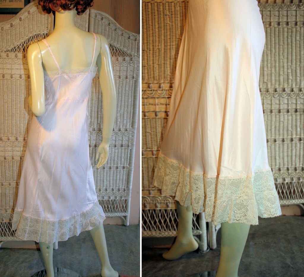 40s NOS Seamprufe Slip Pink Rayon Lace with Tags 34 S 40s NOS Seamprufe Slip Pink Rayon Lace with Tags 34 S