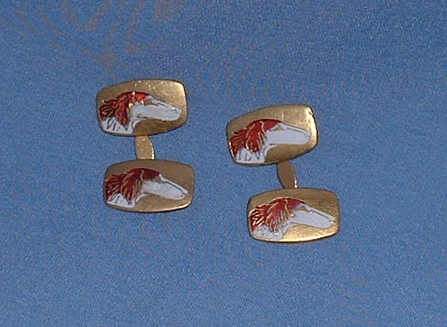 rare pr old cloisonne Borzoi cufflinks rare pr old cloisonne Borzoi cufflinks