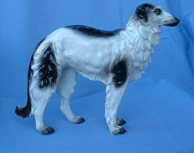 1900s large German porcelain BORZOI Sitzendorf 12" 1900s large German porcelain BORZOI Sitzendorf 12"