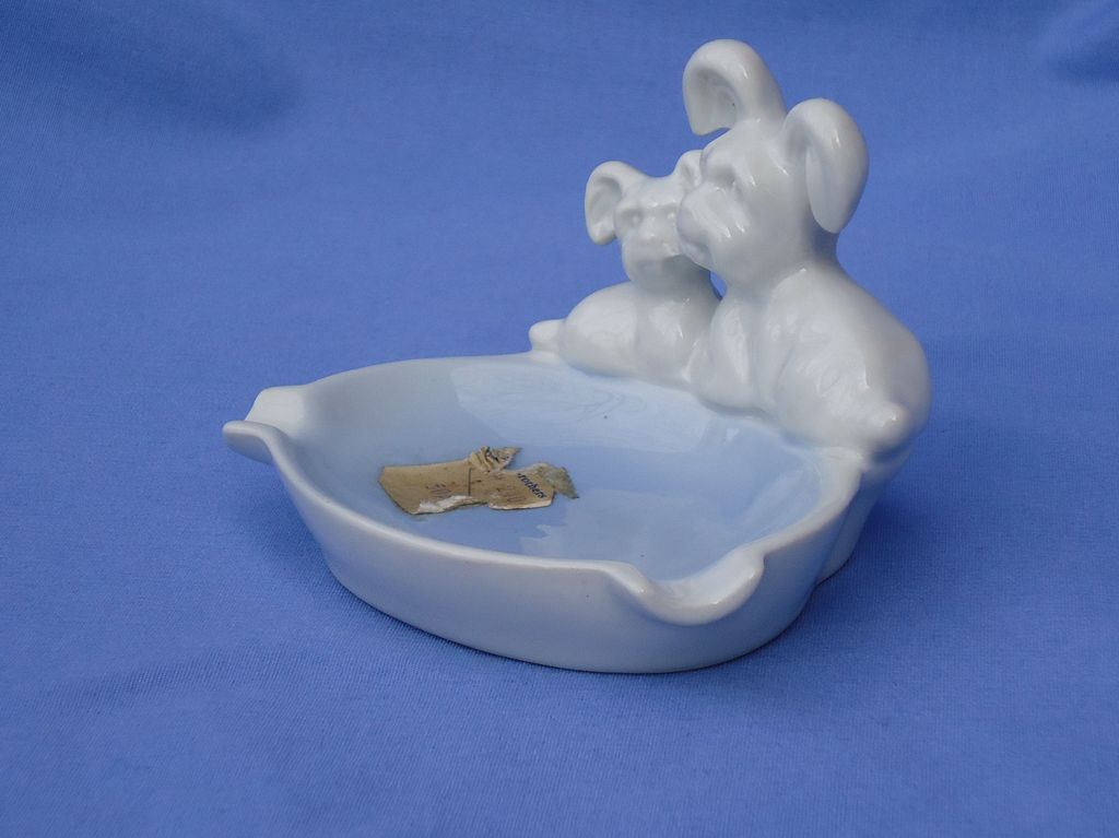 vintage German ashtray Skye/Silky Terrier Briard Goebel design vintage German ashtray Skye/Silky Terrier Briard Goebel design